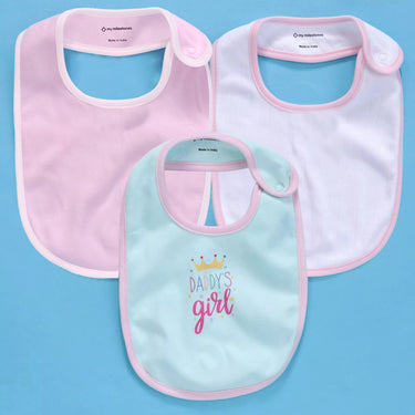 Bibs - Value Set 3 pcs - Girls - Baby Pink/Aqua/White - MyMilestones 