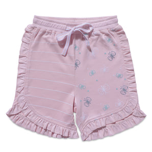 Shorts - Girls - Ruffled Hem - Pink