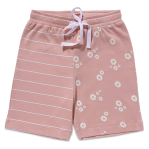 Shorts - Girls - Color Print Block - Peach