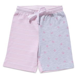 Shorts - Girls - Color Print Block - Pink/Heart