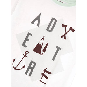 Round Neck T-Shirt Regular Fit with Adventure Print - Vanilla Ice