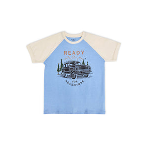 Round Neck T-Shirt Raglan Sleeve Regular Fit with Chest Print - Dutch Canal