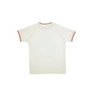 Round Neck T-Shirt Raglan Sleeve Regular Fit with Chest Print - Vanilla Ice
