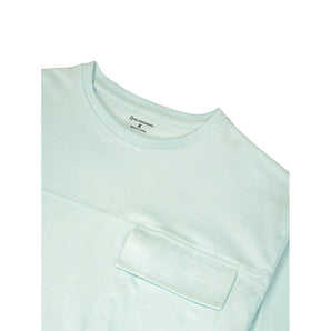 Oversized Drop Shoulder T-Shirt With Patch Pocket - Light Green