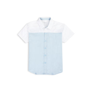 Colorblock Button Down Short Sleeve Shirt - Poplin & Chambray
