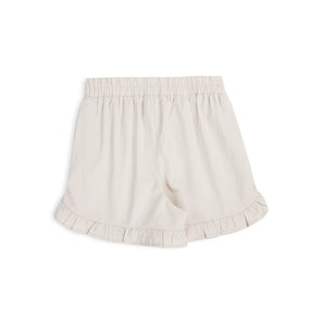 Cotton Ruffled Mid-Rise Shorts - Cream