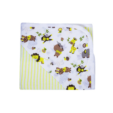 Baby Hooded Towel - Muslin Hood - Yellow Stripes - MyMilestones 