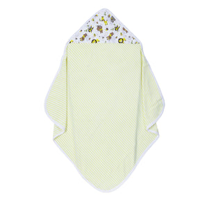 Baby Hooded Towel - Muslin Hood - Yellow Stripes
