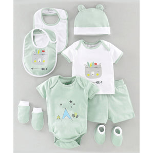 Infant Essentials Clothing Gift Set - 8pc - Half Sleeves - Boys - Sage Green