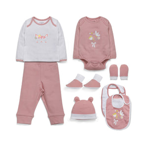Infant Essentials Clothing Gift Set - 8pc - Full Sleeves - Girls - Peach