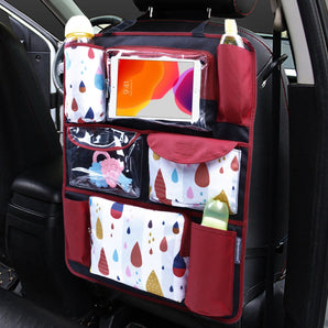 Car Seat/Travel Organizer - Raindrop Red