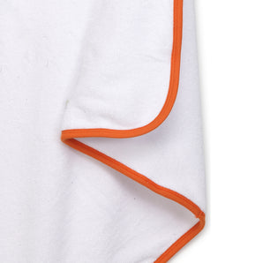 Infant Hooded Towel Wrap - Carnival Print White/Orange