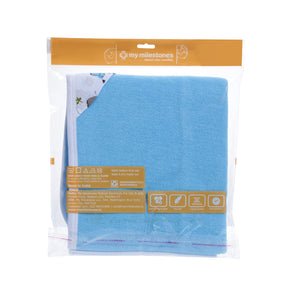 Baby Hooded Towel - Muslin Hood - Blue Solid