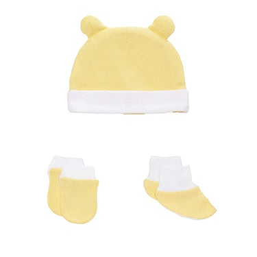 Accessories (Cap, Mittens, Booties) Gift Set 3 pcs - Boys - Yellow - MyMilestones 