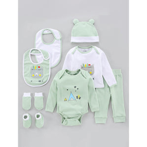 Infant Essentials Clothing Gift Set - 8pc - Full Sleeves - Boys - Sage Green