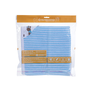 Baby Hooded Towel - Muslin Hood - Blue Stripes