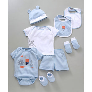Infant Essentials Clothing Gift Set - 8pc - Half Sleeves - Boys - Baby Blue