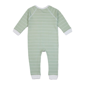 Romper Sage Green With White - Stripes
