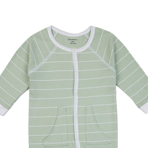 Romper Sage Green With White - Stripes