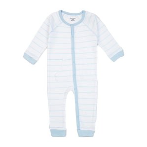 Romper White with Baby Blue - Stripes