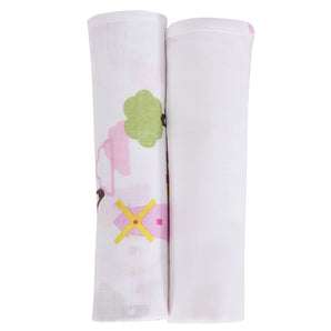 Muslin Swaddle - 2pc Set - Dutch Country Pink