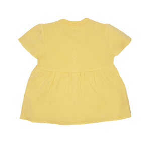 Baby Top and Bottom Set - Yoke Style - Elephant Print - Girls - Yellow