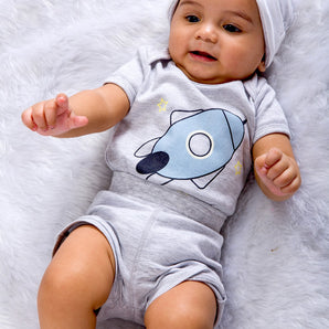 My Milestones Infant Clothing 8pc Gift Set Short Sleeves - Grey.