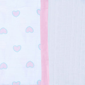 Muslin Blanket - 4 Layered - Heart Print