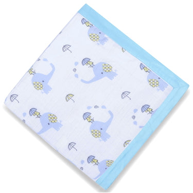 Muslin Blanket - 6 Layered - Cloud/Elephant Print - MyMilestones 