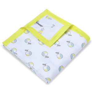 Muslin Blanket - 6 Layered - Apple/Forest Print