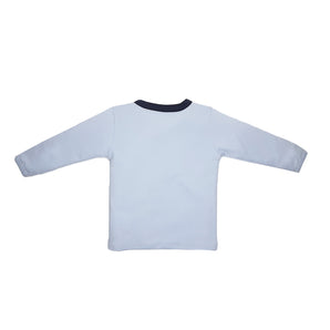 T-shirt Full Sleeves Boys Dog Print/Baby Blue - 2pc set