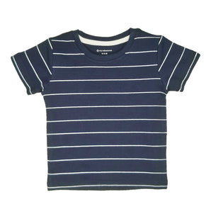 Round Neck T-Shirt - Stripes - Navy/Blue/Sage Green - 3 Pc Pack
