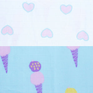 Muslin Blanket - 6 Layered - Heart/Ice-cream Print