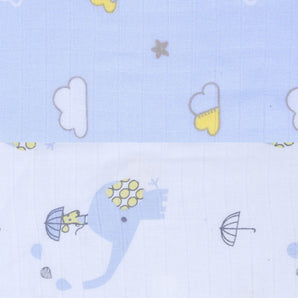 Muslin Blanket - 6 Layered - Cloud/Elephant Print