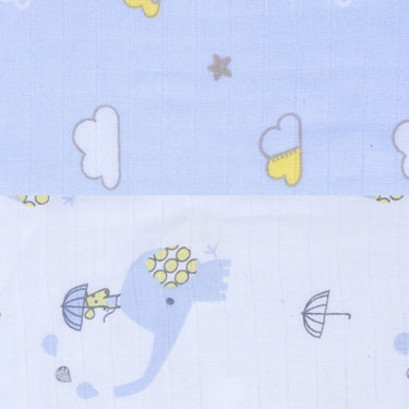 Muslin Blanket - 6 Layered - Cloud/Elephant Print - MyMilestones 