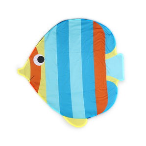 Tummy-time / Play-time Mat With Sensory Pillow - Rainbow Fish-Blue