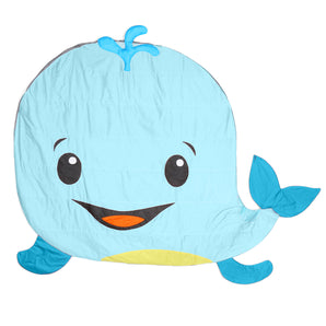 Tummy-time / Play-time Mat With Sensory Pillow - Whale Fish-Blue
