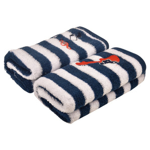 Hand Towel - Navy/White