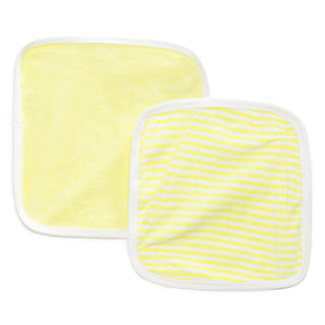 My Milestones 100% Premium Cotton Terry Baby Washcloth / Napkin 5pc Set - Lemon Yellow.