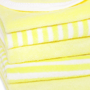My Milestones 100% Premium Cotton Terry Baby Washcloth / Napkin 5pc Set - Lemon Yellow.