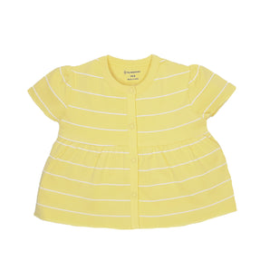Tops Half Sleeves Girls White/Yellow - 2pc Set
