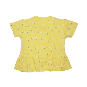 Top Half Sleeves Girls - Lemon Yellow