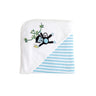 My Milestones 100% Cotton Terry Hooded Baby / Toddlers Bath Towel - Blue Stripes.