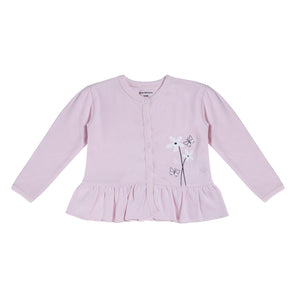 Top Full Sleeves Girls Pink/Sage Green - 2pc Set