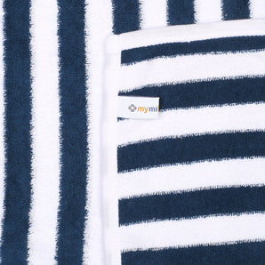 Bath Towel Modern Stripped - Navy Blue/White