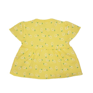 Top Half Sleeves Girls Yoke Style - Lemon Yellow